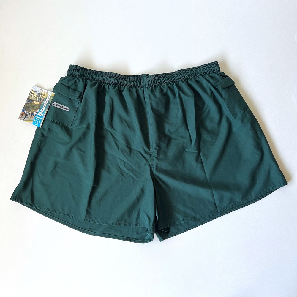 RaceReady LD Running Shorts XXL Green NWT 5 Rear Pockets USA Made